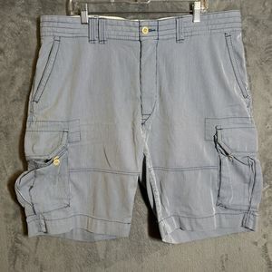 Polo Ralph Lauren Men’s Seersucker Blue Striped Cargo Shorts‎ Size 40 Vintage